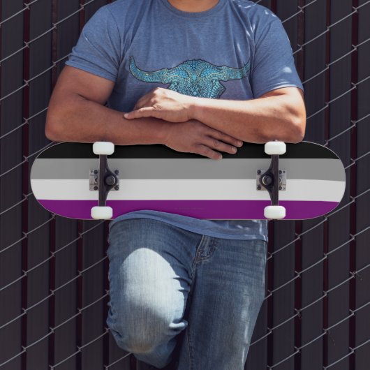 SlipperyJoe's asexual pride flag emphasizing inclu Persoonlijk Skateboard (Buiten 3)