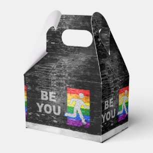 SlipperyJoe's Be You bakstenen muur stickfigure re Bedankdoosjes