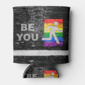 SlipperyJoe's Be You zwart bakstenen wandfiguur Blikjeskoeler (Voorkant)