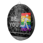 SlipperyJoe's Be You zwart bakstenen wandfiguur Dartbord (Voorkant Rechts)
