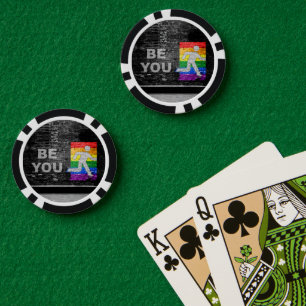 SlipperyJoe's Be You zwart bakstenen wandfiguur Poker Chips