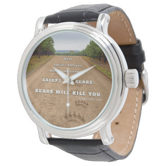 SlipperyJoe's bears will kill you paw prints press Horloge