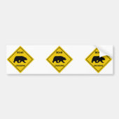 SlipperyJoe's beer kruising bord silhouette geel Bumpersticker (Voorkant)