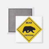 SlipperyJoe's beer kruising bord silhouette geel Magneet (Voorkant / Achterkant)