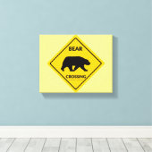 SlipperyJoe's beer kruising teken beer silhouet w Canvas Afdruk (Insitu (Houten vloer))