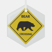 SlipperyJoe's beer kruising teken beer silhouet w Glas Ornament (Voorkant)