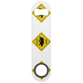 SlipperyJoe's beer kruising teken beer silhouet w Speed Flessenopener (Voorkant)