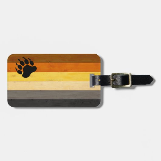 SlipperyJoe's Beer Pride flag houten vloer textuur Bagagelabel (Voorkant horizontaal)