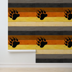 SlipperyJoe's Beer Pride flag houten vloer textuur Behang