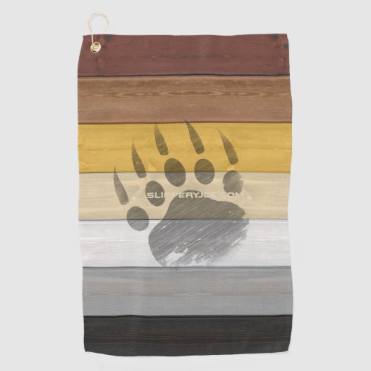 SlipperyJoe's Beer Pride flag houten vloer textuur Golfhanddoek (Voorkant)