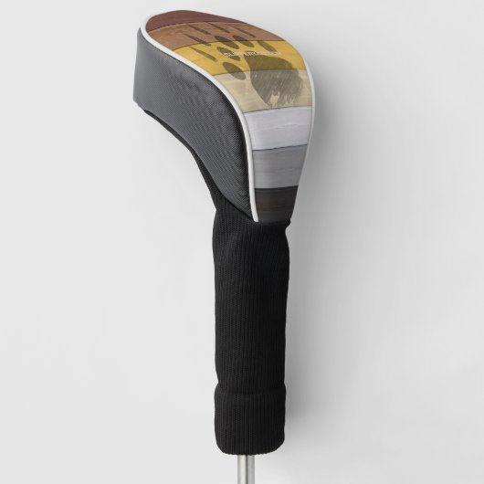 SlipperyJoe's Beer Pride flag houten vloer textuur Golfheadcover (Schuin)