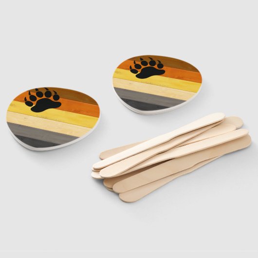 SlipperyJoe's Beer Pride flag houten vloer textuur Handwaaier (Niet-gemonteerd)