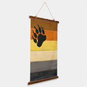 SlipperyJoe's Beer Pride flag houten vloer textuur Hangend Wandkleed (Gebogen)