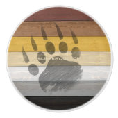 SlipperyJoe's Beer Pride flag houten vloer textuur Keramische Knop (Voorkant)