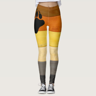 SlipperyJoe's Beer Pride flag houten vloer textuur Leggings