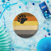 SlipperyJoe's Beer Pride flag houten vloer textuur Papieren Bordje (Feest)