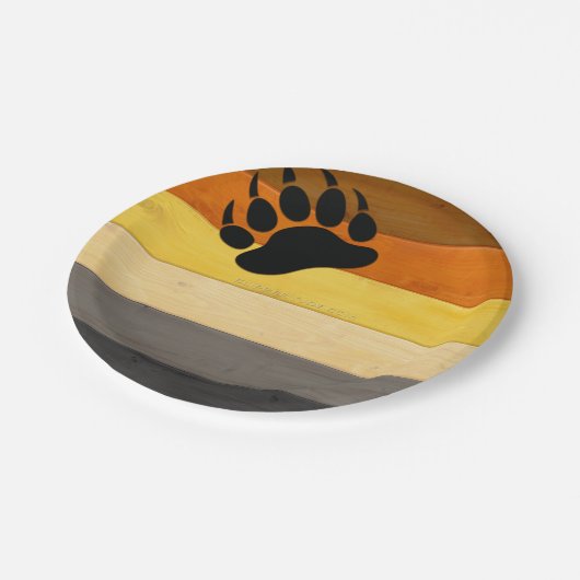 SlipperyJoe's Beer Pride flag houten vloer textuur Papieren Bordje (Gekanteld)