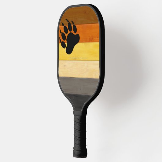 SlipperyJoe's Beer Pride flag houten vloer textuur Pickleball Paddle (Links)