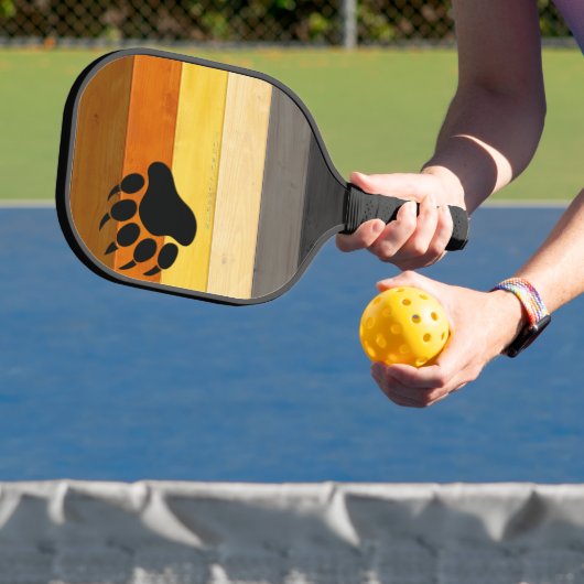 SlipperyJoe's Beer Pride flag houten vloer textuur Pickleball Paddle (Insitu)