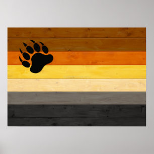 SlipperyJoe's Beer Pride flag houten vloer textuur Poster