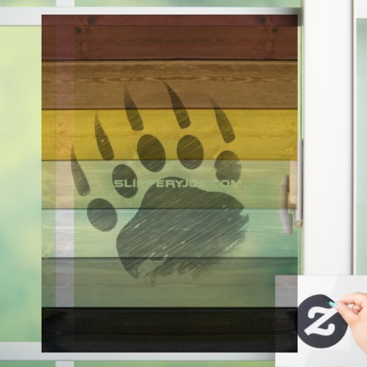 SlipperyJoe's Beer Pride flag houten vloer textuur Raamsticker (Huis)