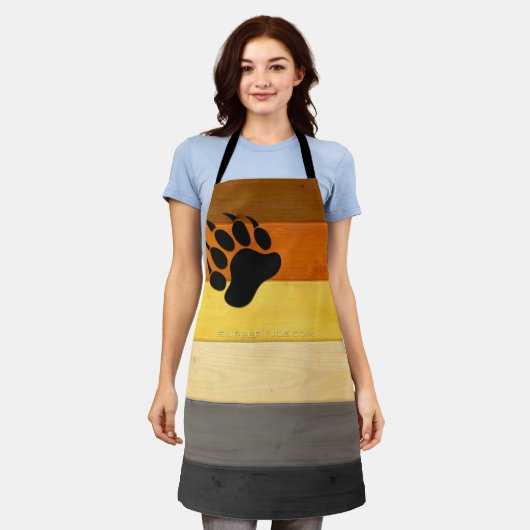 SlipperyJoe's Beer Pride flag houten vloer textuur Schort (Gedragen)