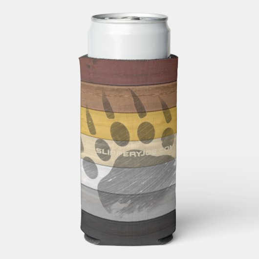 SlipperyJoe's Beer Pride flag houten vloer textuur Seltzer Blikjeskoeler (Seltzer Achterkant)