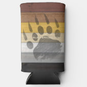 SlipperyJoe's Beer Pride flag houten vloer textuur Seltzer Blikjeskoeler (Voorkant)