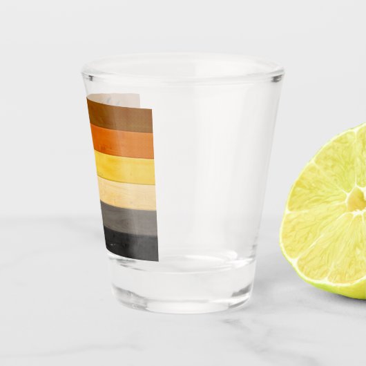 SlipperyJoe's Beer Pride flag houten vloer textuur Shot Glas (Rechts)