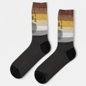 SlipperyJoe's Beer Pride flag houten vloer textuur Sokken (Links)