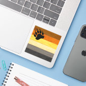 SlipperyJoe's Beer Pride flag houten vloer textuur Sticker (Laptop met iPhone)