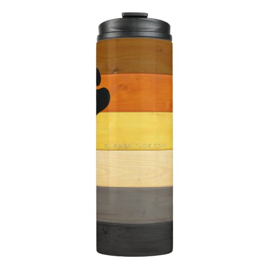 SlipperyJoe's Beer Pride flag houten vloer textuur Thermosbeker (Voorkant)