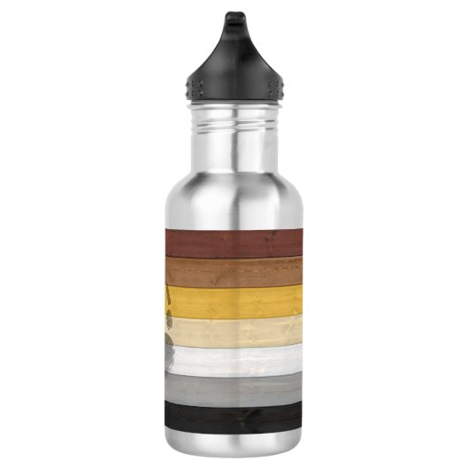 SlipperyJoe's Beer Pride flag houten vloer textuur Waterfles (Rechts)