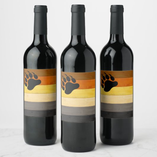 SlipperyJoe's Beer Pride flag houten vloer textuur Wijn Etiket (Flessen)