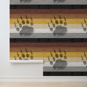 SlipperyJoe's Beer Pride vlag houten vloer textuur Behang