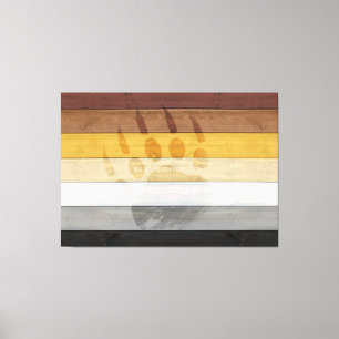 SlipperyJoe's Beer Pride vlag houten vloer textuur Canvas Afdruk