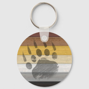SlipperyJoe's Beer Pride vlag houten vloer textuur Sleutelhanger
