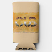 SlipperyJoe's beer zegt goudbruin-wit Seltzer Blikjeskoeler (Achterkant)