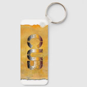 SlipperyJoe's beer zegt goudbruin-wit Sleutelhanger (Achterkant)