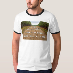 SlipperyJoe's beren zullen je doden pootafdrukken  T-shirt