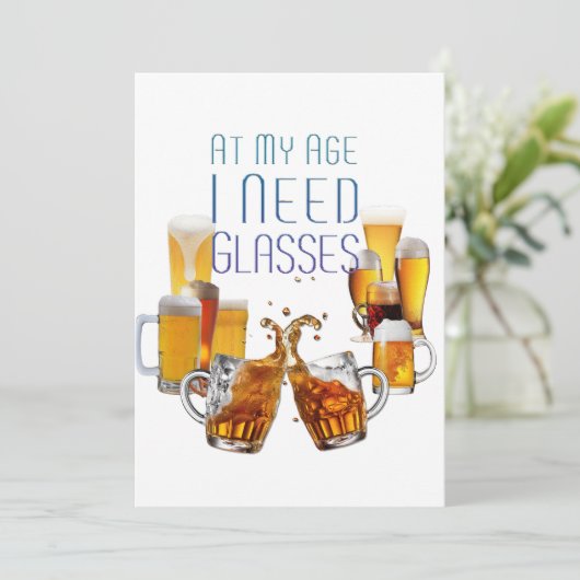 SlipperyJoe's bierglazen pilsner glazen steins Feestdagenkaart (Staand voorkant)