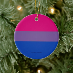 SlipperyJoe's Biseksuele Pride-vlag kleuren magent Keramisch Ornament