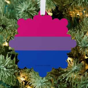 SlipperyJoe's Biseksuele Pride-vlag kleuren magent Ornament Kaart