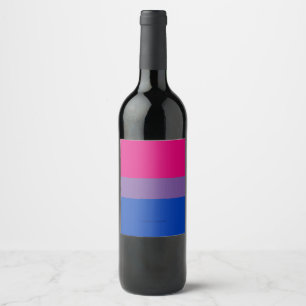 SlipperyJoe's Biseksuele Pride-vlag kleuren magent Wijn Etiket