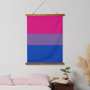 SlipperyJoe's Biseksuele Pride Vlag lavendel-roze Hangend Wandkleed