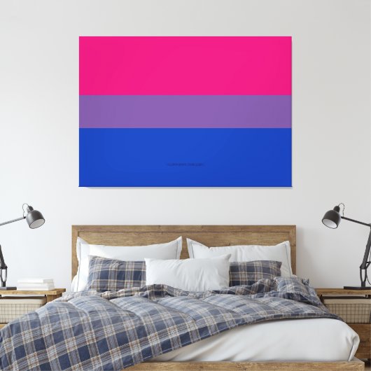 SlipperyJoe's Bisexual Pride Flag lavender-roze bl Canvas Afdruk (Insitu (Slaapkamer))