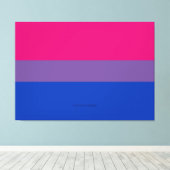 SlipperyJoe's Bisexual Pride Flag lavender-roze bl Canvas Afdruk (Insitu (Houten vloer))