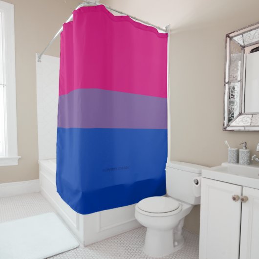 SlipperyJoe's Bisexual Pride Flag lavender-roze bl Douchegordijn (In situ)