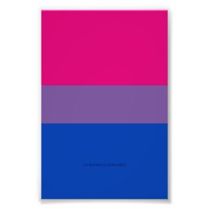 SlipperyJoe's Bisexual Pride Flag lavender-roze bl Foto Afdruk