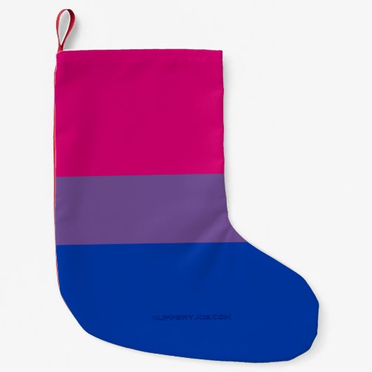 SlipperyJoe's Bisexual Pride Flag lavender-roze bl Kleine Kerstsok (Voorkant)